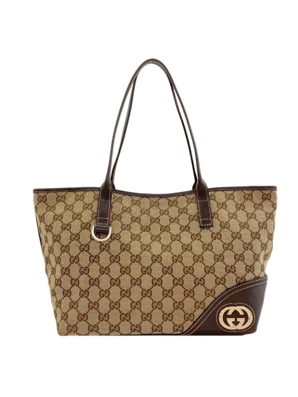 Gucci New Brit GG Tote Bag Canvas